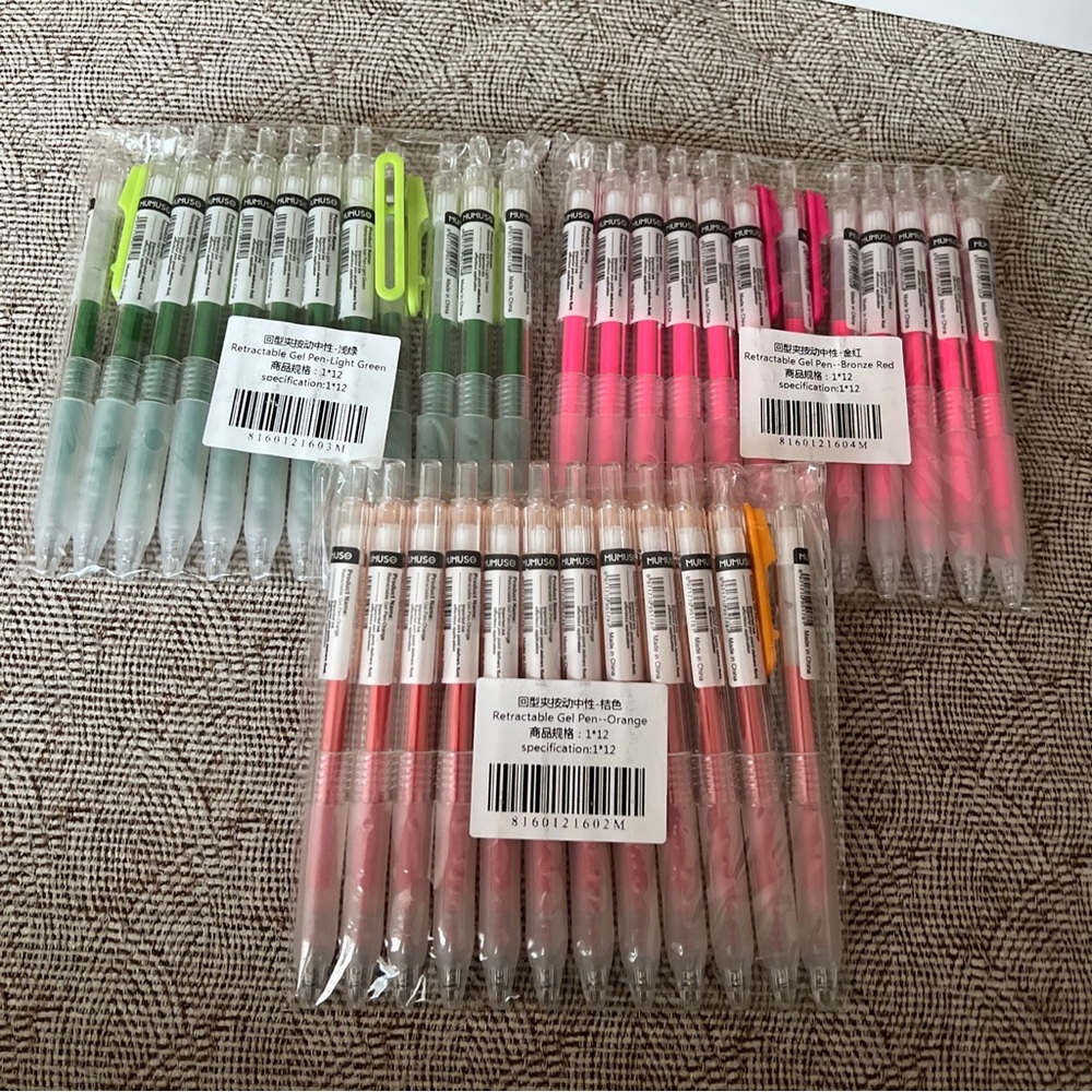 Mumuso 3 packets Retractable Gel Pen